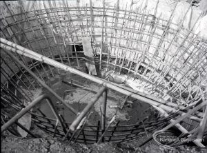 Dagenham Council Sewage banks reconstruction, showing steel reinforcement, 1965