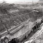 Dagenham Council Sewage banks reconstruction, showing steel framework for side of tunnel, 1965