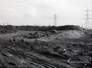 Dagenham Council Sewage banks reconstruction, showing track to spoil heaps, 1965