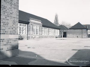 Charlecote School, Dagenham, showing rear of building and grounds, 1965