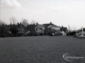 Wantz Sewer Environment scheme showing existing site where Wantz Sewer is to go, looking south-east, with Exeter Road Sports Ground, Dagenham, 1965