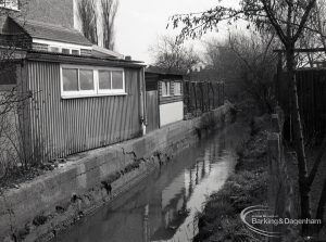 Wantz Sewer Environment scheme showing garage on east bank of Wantz Stream, 1965