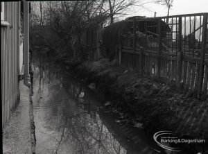 Wantz Sewer Environment scheme looking south along Wantz Stream from garage, 1965