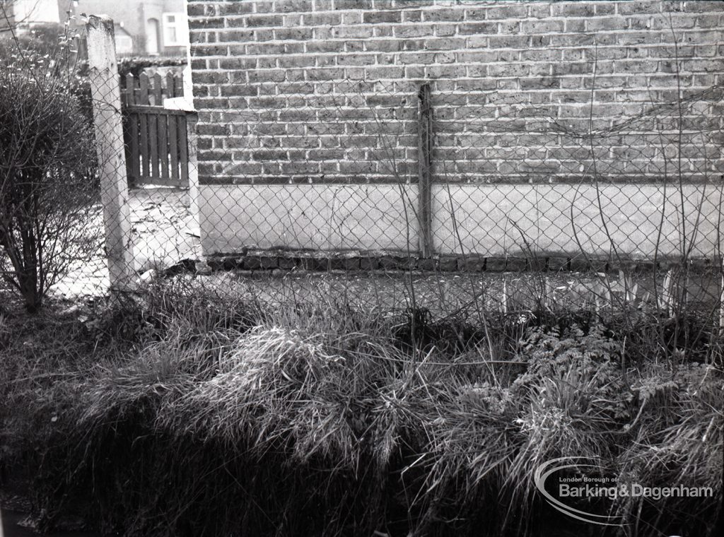 Wantz Sewer Environment scheme, showing cracks in cement rendering, 1965