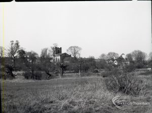 Dagenham Old Village, showing St Peter and St Paul Parish Church and Rectory from south-east, and with sewer,1965