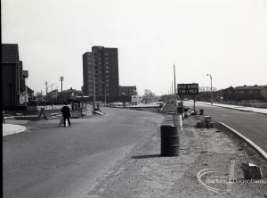 Road construction in Rainham Road South, Dagenham, looking east,1965