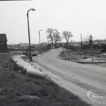 Road construction in Rainham Road South, Dagenham, showing older section, looking from [?] Hornchurch,1965