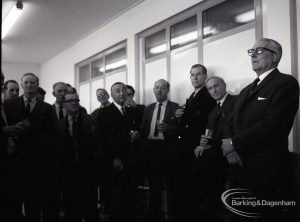 Dagenham Borough Surveyor and Engineer Mr Jack Jones with other officers at reception, 1965