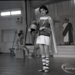 Dagenham Secondary school play, with children performing Androcles and the Lion, showing the Captain, 1965