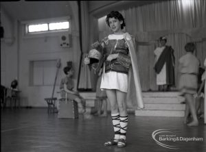 Dagenham Secondary school play, with children performing Androcles and the Lion, showing the Captain, 1965