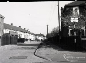 Dagenham highways showing Kelly Road, off Mill Lane, Chadwell Heath, with houses, 1965