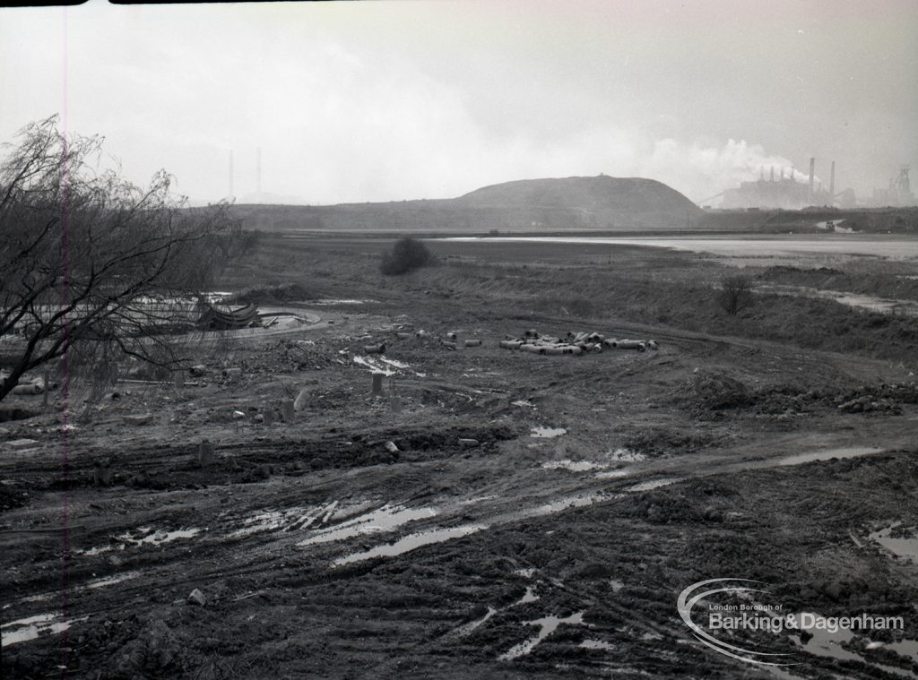 Dagenham Sewage Works Reconstruction IV showing swamp, to south-west,1965