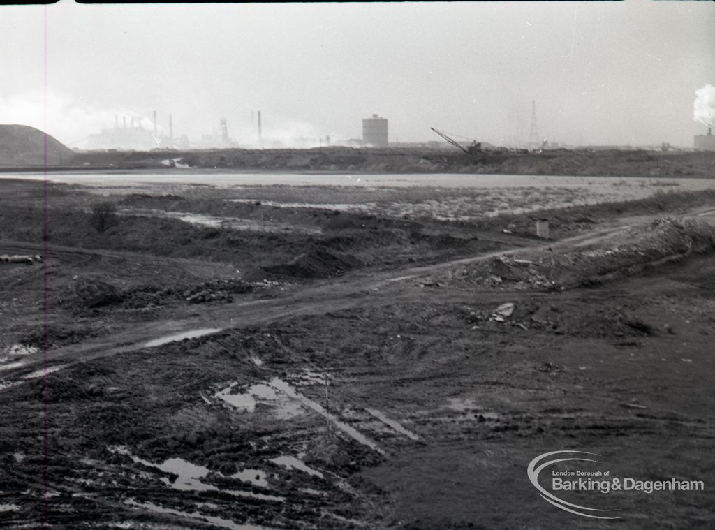 Dagenham Sewage Works Reconstruction IV showing swamp, to west-south-west,1965