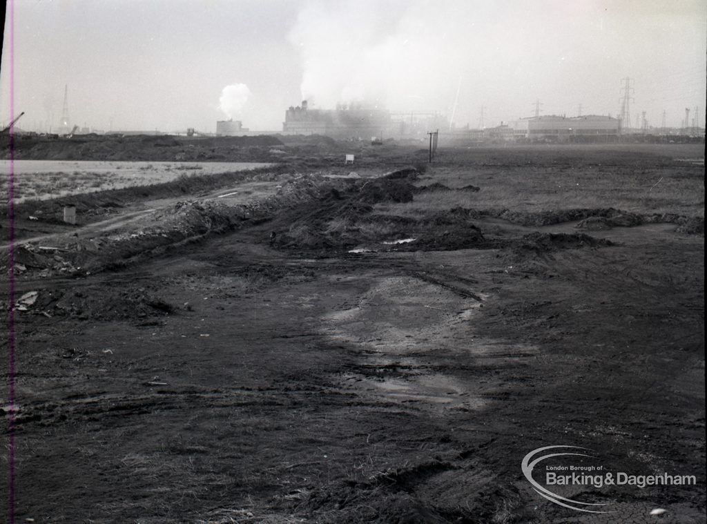 Dagenham Sewage Works Reconstruction IV showing swamp, to west,1965