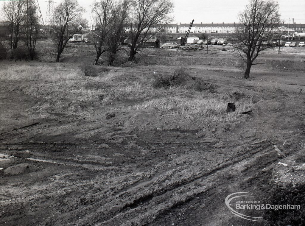 Dagenham Sewage Works Reconstruction IV showing swamp, to north-west,1965