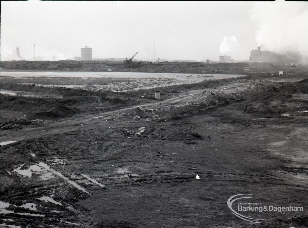 Dagenham Sewage Works Reconstruction IV showing swamp, to south-south-west,1965