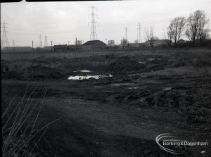 Dagenham Sewage Works Reconstruction IV showing pond and marsh, to north-west,1965