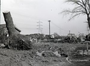 Dagenham Sewage Works Reconstruction IV showing tree felling by central area,1965