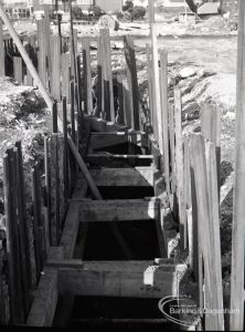 Dagenham Sewage Works Reconstruction IV, showing planked trench,1965