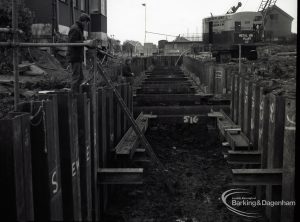 Dagenham Sewage Works Reconstruction IV, showing view inside trench,1965