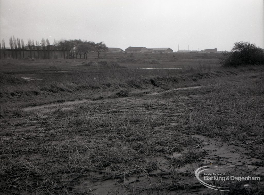 Dagenham Sewage Works Reconstruction IV, showing undeveloped area, looking north,1965