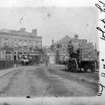 The Bell public house with horse bus