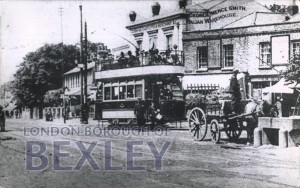 PCD_2222 Tram at Market Place, Bexleyheath c.1905