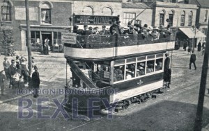 PCD_2226 Tram at Market Place, Bexleyheath c.1903
