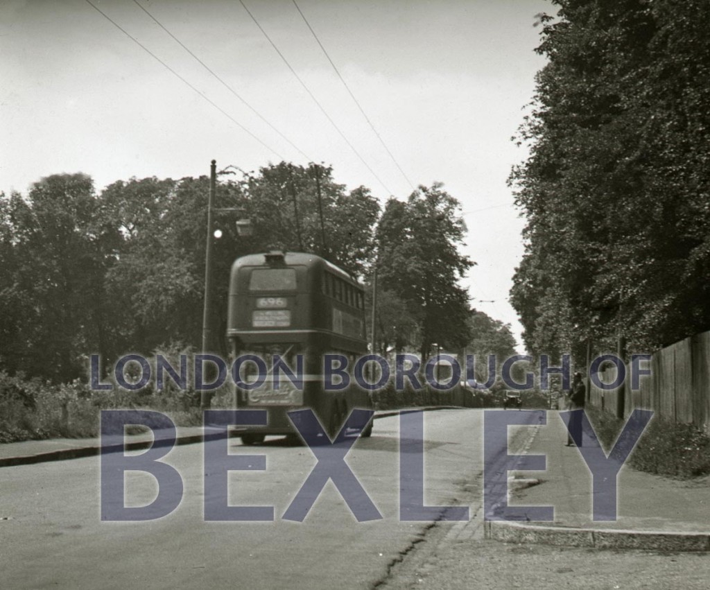 696 Trolleybus on London Road, Crayford  1953