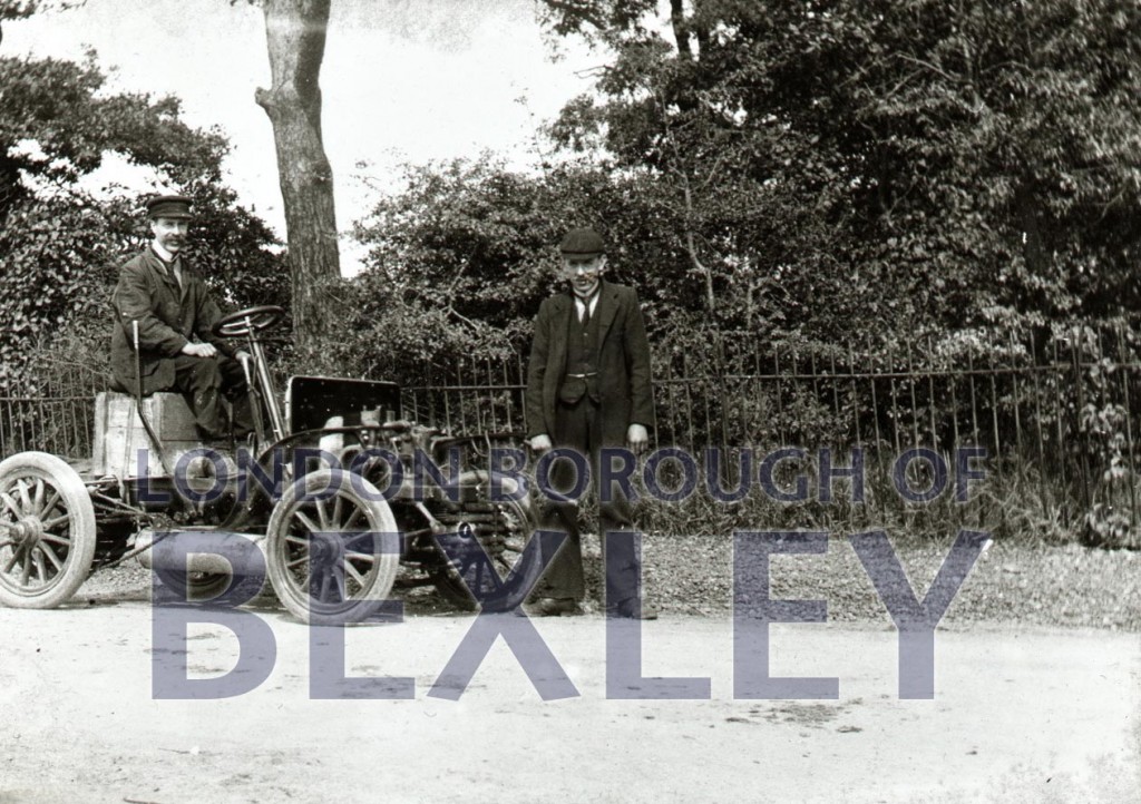 Mr Whomes and car in Brampton Road, Bexleyheath 1899
