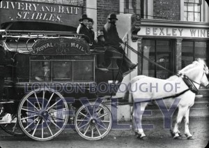 PHBOS_2_1349 Bexleyheath bus outside Lord Bexley Arms, Broadway, Bexleyheath 1880