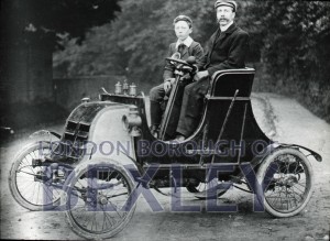 PHBOS_2_1355 Mr Whomes and son in car, Barnehurst 1898
