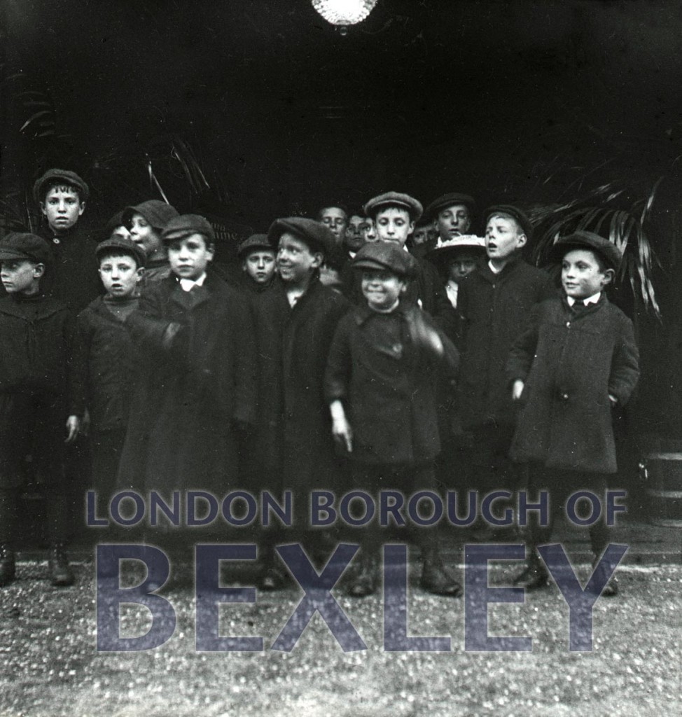 Group of school boys outside Broadway cinema, Broadway, Bexleyheath c1916
