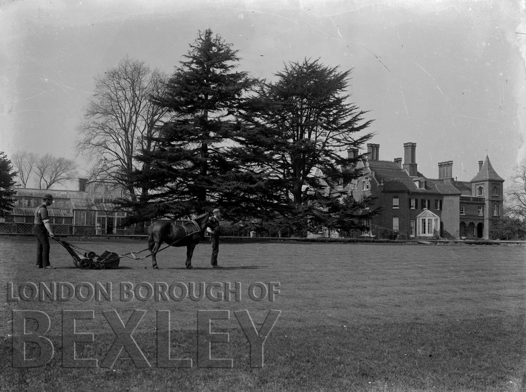 Horse Drawn Lawn Mower, Sidcup Place 1900