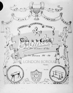 Bromley Gymnastic Club Certificate, Early 1900’s