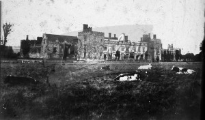 Stately home with cattle ,  Unknown