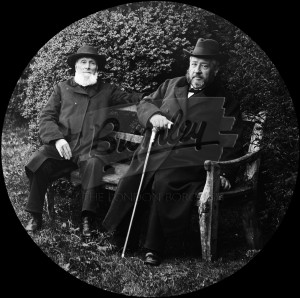 Two men on a bench,  Late 19th early 20th Century.