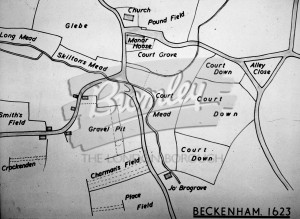 Map of Beckenham 1623, Beckenham 1623