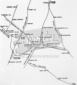 “Railway map of Beckenham”, Beckenham c.1880’s
