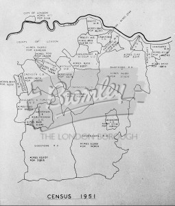 Map of urban and rural district council’s to the south east of London 1951, North West Kent 1951