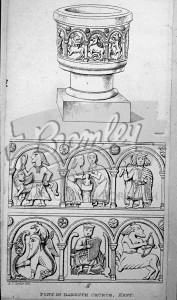 Darent Church Kent, font, Darenth undated