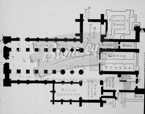 Ground Plan of Cathedral, Rochester undated