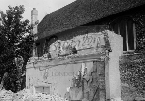 Church and damaged building, Orpington 1957