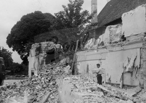 Church and damaged building, Orpington 1957