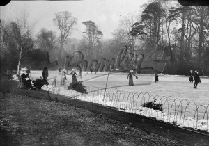 Ice-skating on lake at Kelsey Park, Beckenham 1902