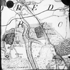 Map of Hayes & Bromley Common 1600s