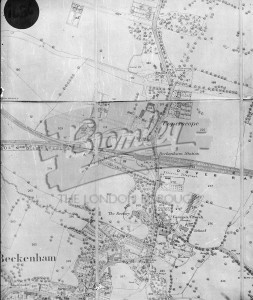 Map Southend Road area, Beckenham 1864