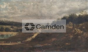 View of East Heath with part of the Vale of Health Pond