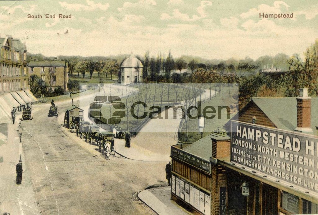 South End Road, Hampstead, looking north from Hampstead Heath Station