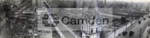 Photographs joined together of Theobalds Road and Gloucester Street to backs of houses in Lamb's Conduit Street